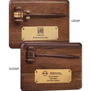 Gavel Plaques With Removable Walnut Gavel, Custom Made With Your Logo!