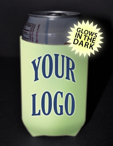 Can Coolers With Glow In The Dark Imprinting Inks, Custom Printed With Your Logo!