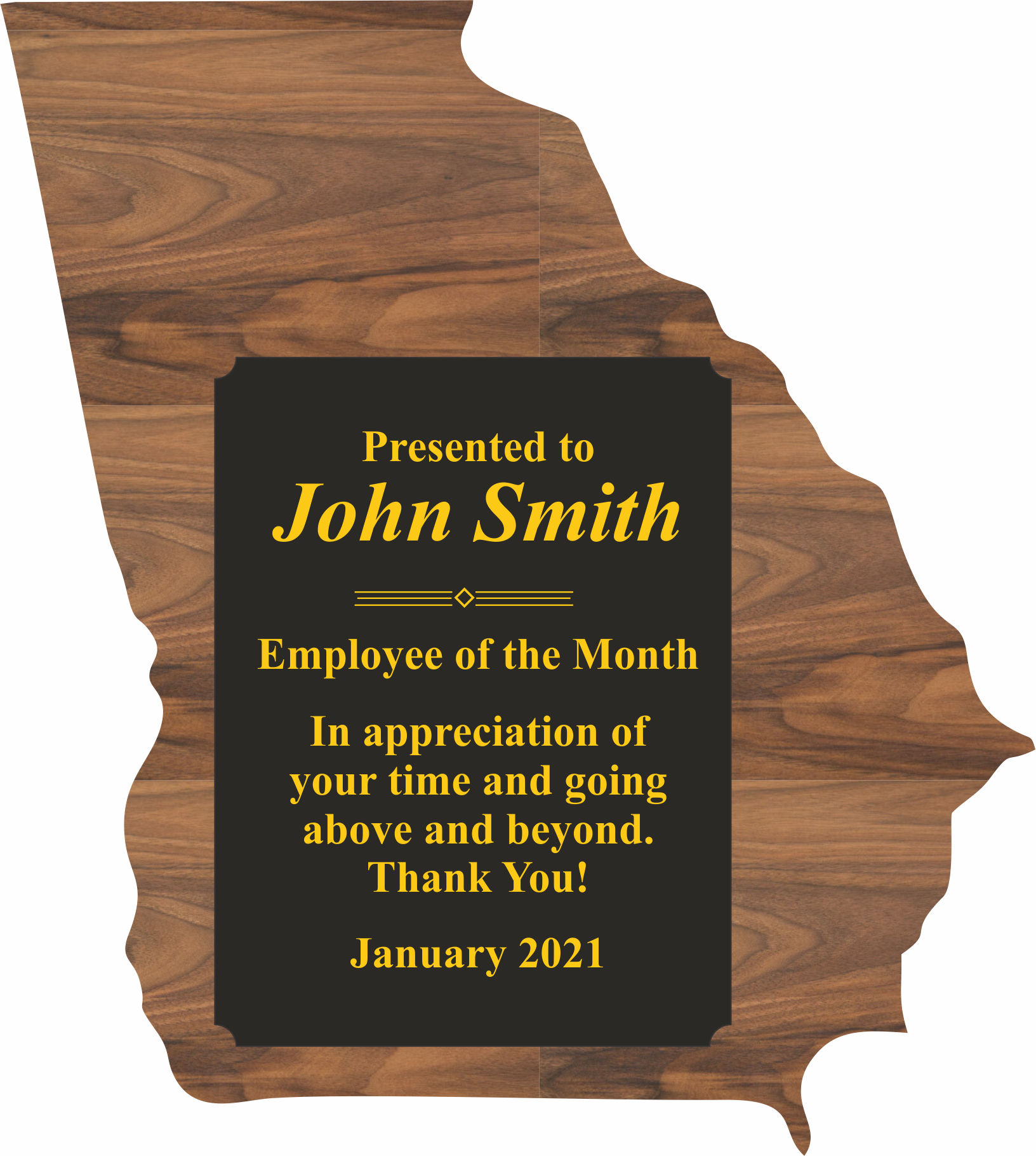 Georgia State Shaped Plaques, Custom Engraved With Your Logo!