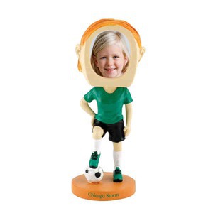 Girls Soccer Player Bobble Head Picture Frames, Custom Printed With Your Logo!