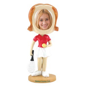 Girls Tennis Player Bobble Head Picture Frames, Custom Imprinted With Your Logo!