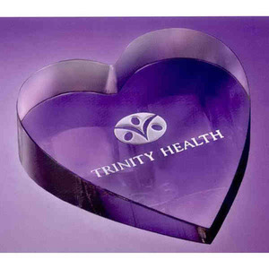 Glass Heart Paperweights, Custom Imprinted With Your Logo!