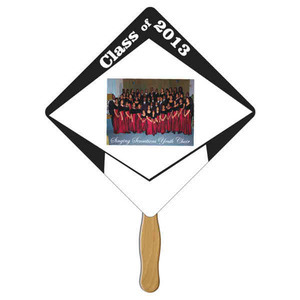 Graduation Themed Paper Fans, Custom Printed With Your Logo!