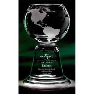 Grande Planet Globe Crystal Awards, Custom Printed With Your Logo!