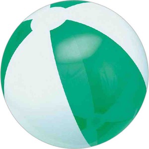 Green and White Alternating Color Translucent Beach Balls, Custom Made With Your Logo!