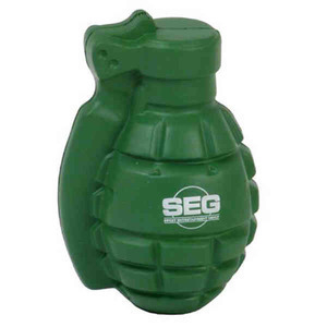 Hand Grenade Stressball Squeezies, Custom Imprinted With Your Logo!