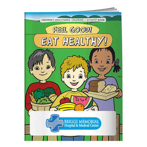 Healthy Eating Themed Coloring Books, Custom Printed With Your Logo!
