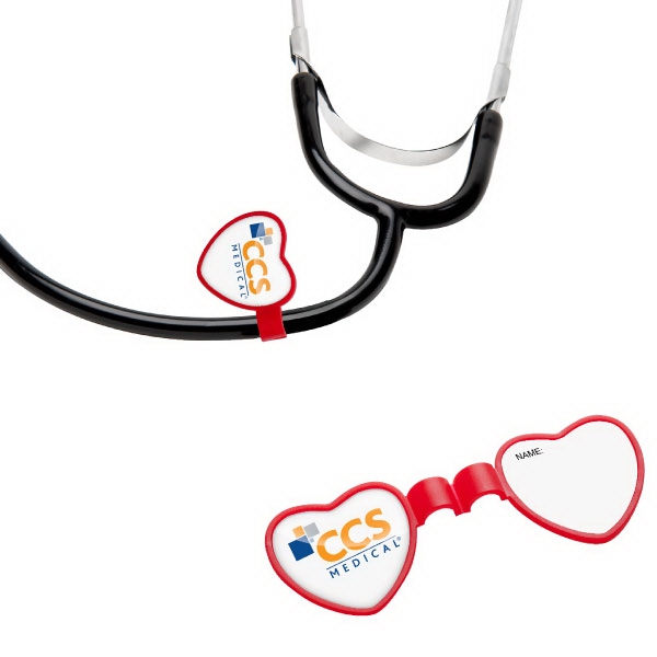 Heart Shaped Stethoscope ID Tags, Custom Printed With Your Logo!