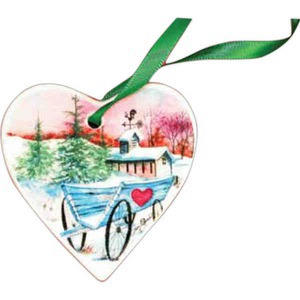 Heart Shaped Porcelain Ornaments, Custom Imprinted With Your Logo!