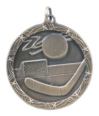 Hockey Shooting Star Medals, Custom Printed With Your Logo!