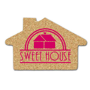 House Shaped Cork Coasters, Custom Printed With Your Logo!