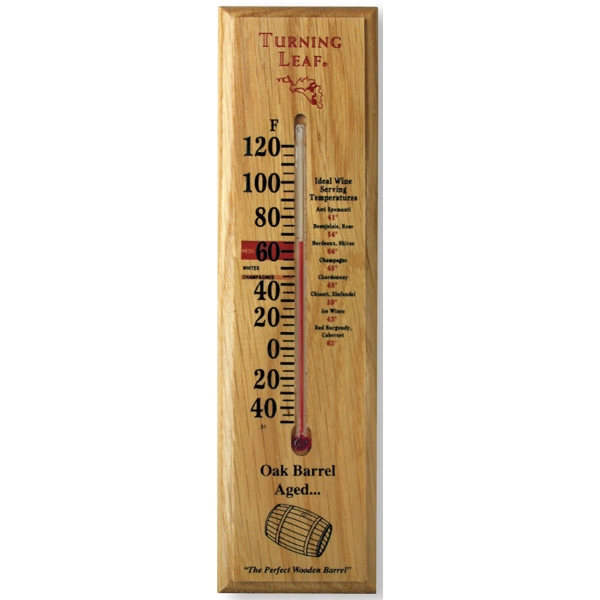 Oak Wood Thermometers, Custom Printed With Your Logo!