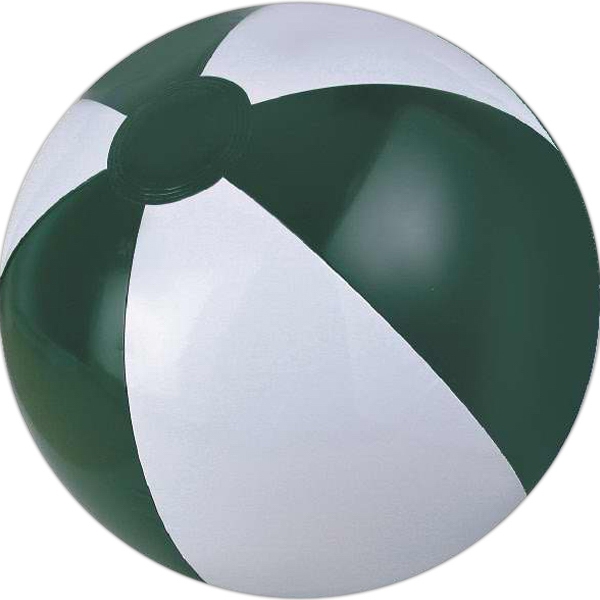 Forest Green and White Beach Balls, Custom Made With Your Logo!