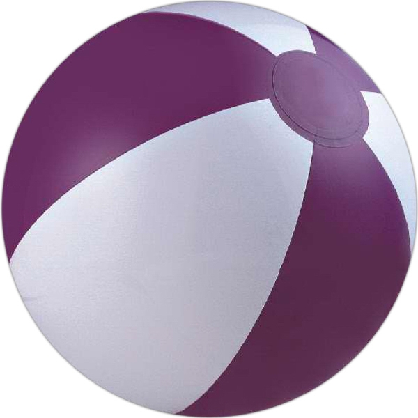 Purple and White Alternating Color Beach Balls, Custom Decorated With Your Logo!