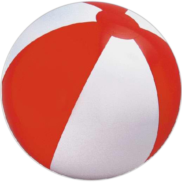 Red and White Alternating Color Beach Balls, Personalized With Your Logo!