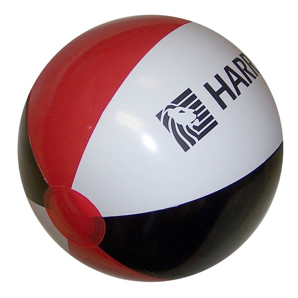 Red Black and White Alternating Color Beach Balls, Custom Made With Your Logo!
