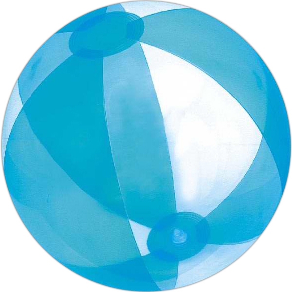 Blue and Clear Alternating Color Translucent Beach Balls, Custom Printed With Your Logo!