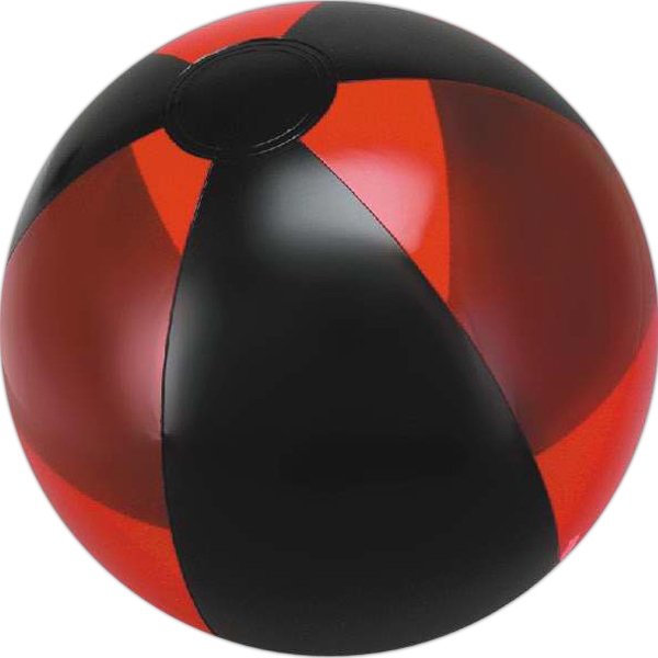 Red and Black Alternating Color Translucent Beach Balls, Customized With Your Logo!