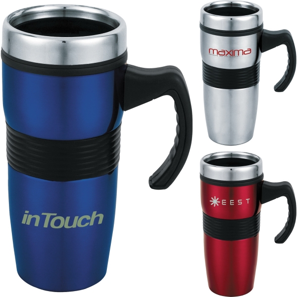 Stainless Steel 16oz. Travel Mugs, Custom Printed With Your Logo!