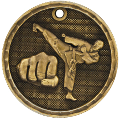 Custom Printed Karate 3-D Medals