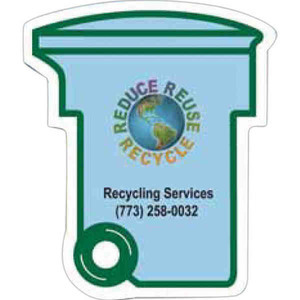 Large Recycle Bin Recycled Material Magnets, Custom Printed With Your Logo!