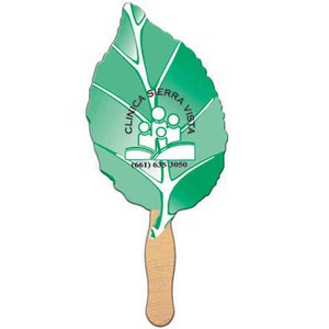 Leaf Stock Shaped Paper Fans, Custom Designed With Your Logo!