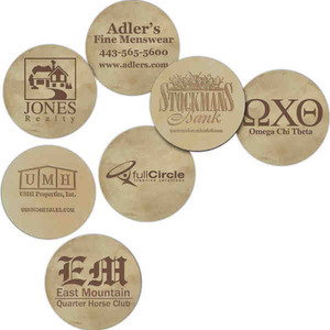 Leather Coasters, Custom Imprinted With Your Logo!