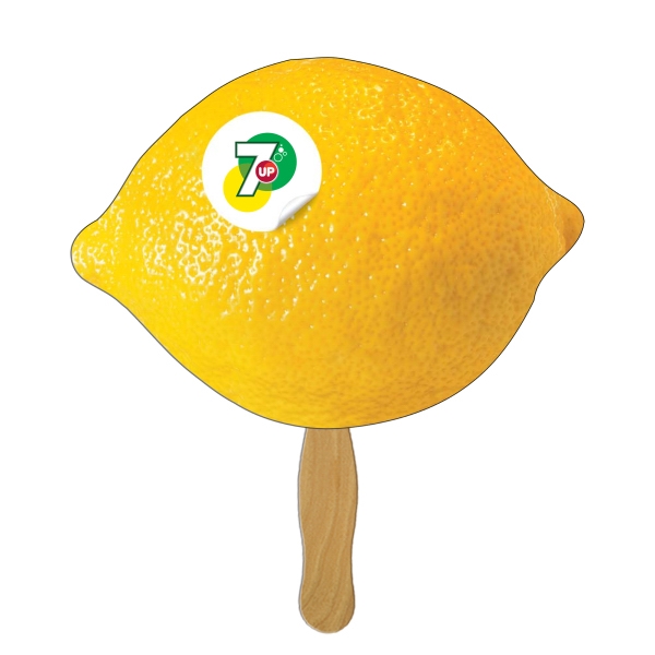 Lemon Stock Shaped Paper Fans, Custom Made With Your Logo!