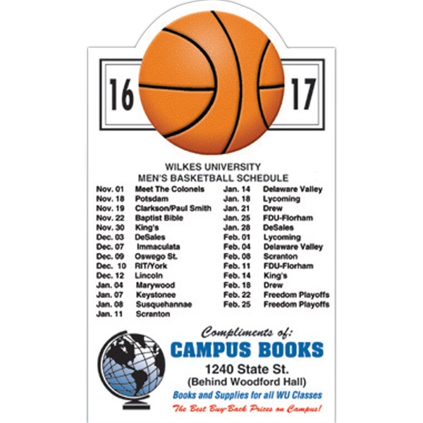 Custom Printed Canadian Manufactured Basketball Sport Schedule Magnets