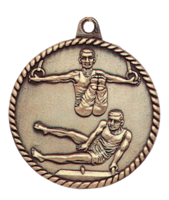 Male Gymnastics High Relief Medals, Customized With Your Logo!