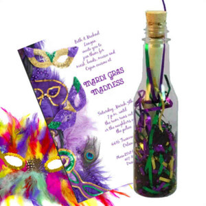 Mardi Gras Message in a Bottles, Custom Imprinted With Your Logo!
