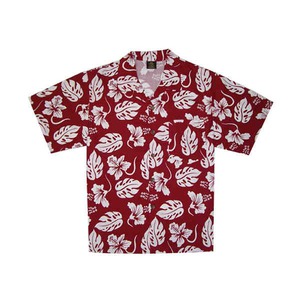 Coral Tropical Print Hawaiian Camp Shirts, Custom Printed With Your Logo!