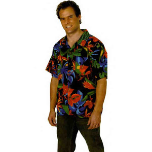 Mens Floral Tropicana Hawaiian Camp Shirts, Custom Imprinted With Your Logo!