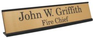 Metal Desk Name Plate Holders, Custom Imprinted With Your Logo!