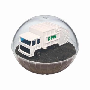 Custom Printed Mobile Garbage Truck Crystal Globes