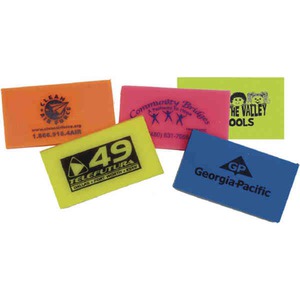 Neon Colored Erasers, Customized With Your Logo!