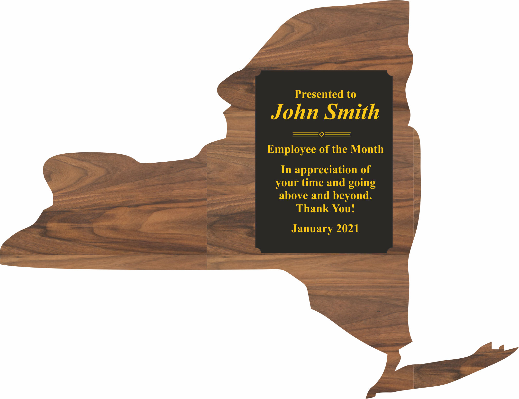 Custom Printed New York State Shaped Plaques