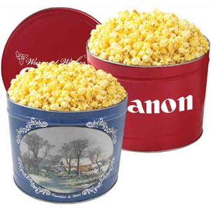 Old Fashioned Popcorn Tins, Custom Printed With Your Logo!