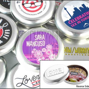 One Condom Tins, Custom Imprinted With Your Logo!