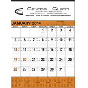 Orange and Black Contractors Memo Commercial Calendars, Custom Printed With Your Logo!