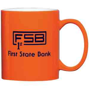 Orange Color Mugs, Customized With Your Logo!