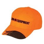 Custom Imprinted Orange Hats With A Camouflage Patch