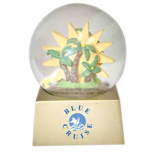 Paradise Shaped Stock Snow Globes, Custom Designed With Your Logo!