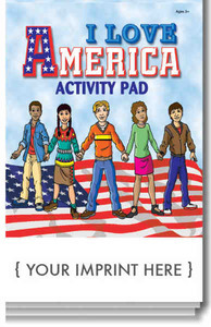 Patriotic Themed Activity Pads, Custom Made With Your Logo!