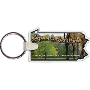 Pennsylvania State Shaped Key Tags, Custom Printed With Your Logo!