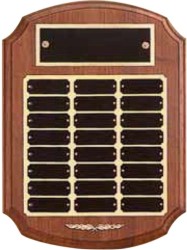 Custom Printed Genuine Walnut Perpetual Plaques With Gold Backing