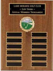 Genuine Walnut Perpetual Plaque With Emblem, Personalized With Your Logo!