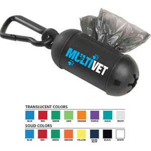 Pet Waste Bag Dispensers with Carabiners, Custom Imprinted With Your Logo!
