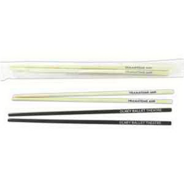 Bamboo Cello Wrapper Plastic Chopsticks, Custom Printed With Your Logo!