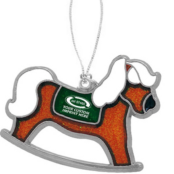 Rocking Horse Christmas Ornaments, Custom Printed With Your Logo!